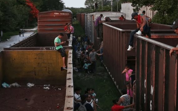 Mujer migrante pierde una pierna tras caer de tren