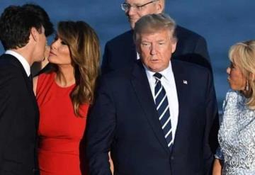 El beso de Justin Trudeau y Melania Trump que se ha hecho viral