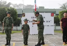 Ni&ntilde;o es Soldado por un d&iacute;a del 57 Batall&oacute;n de Infanter&iacute;a en C&aacute;rdenas