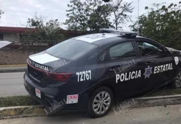 Se accidenta patrulla de la Policía Estatal en el periférico de Villahermosa