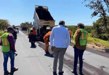 Supervisa el Gobernador la reconstrucción de tramos de la carretera villa Chablé-El Triunfo