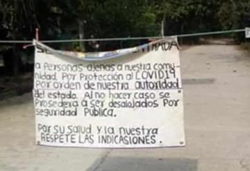 Comunidades de Tacotalpa restringen entrada  por emergencia sanitaria