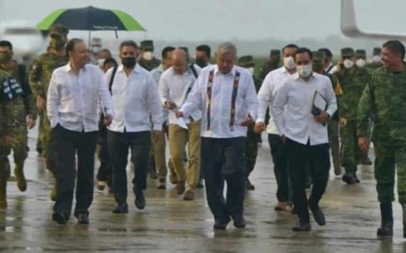 AMLO sigue de gira pese a mal clima en el sureste del país