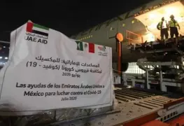 México recibe insumos médicos de los Emiratos Árabes Unidos