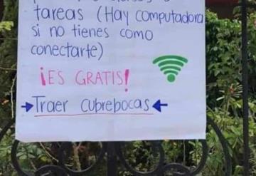 Familia comparte internet a alumnos que deseen estudiar el ciclo escolar a distancia