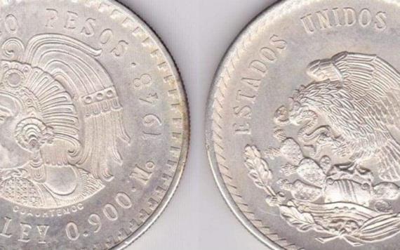 Moneda de 5 pesos de Cuauhtémoc se vende hasta en mil pesos