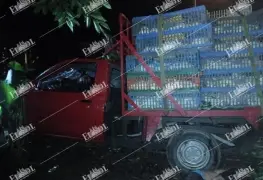 Roban camioneta cargada de pollos, pierden el control y muere un sujeto