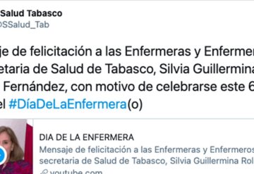 La secretaria de Salud en Tabasco agradece la labor de enfermeras y enfermeros en su día