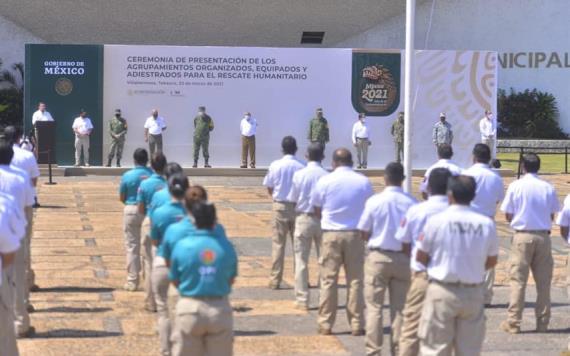 Presentación de los Agrupamientos equipados, Organizados y Adiestrados para el Rescate Humanitario