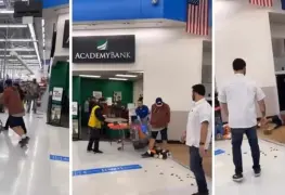 Vídeo: Cliente de supermercado le escupe a empleado y este lo noquea