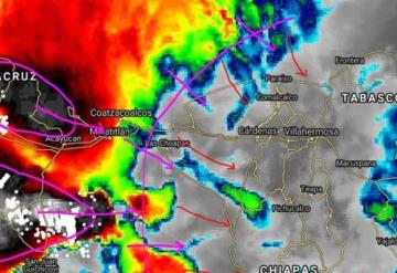 Recientes imágenes de satélite del sistema de tormentas en Veracruz