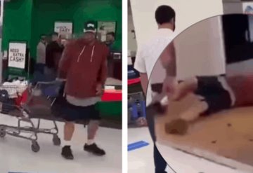 Empleado de Walmart noquea a Cliente tras ser agredido