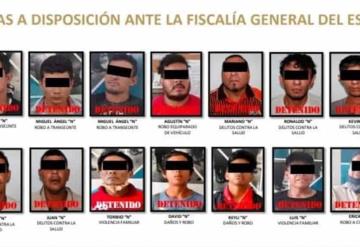 Reporta SPCC 29 detenidos y 4 unidades recuperadas, en una semana