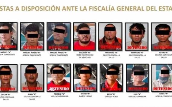 Reporta SPCC 29 detenidos y 4 unidades recuperadas, en una semana