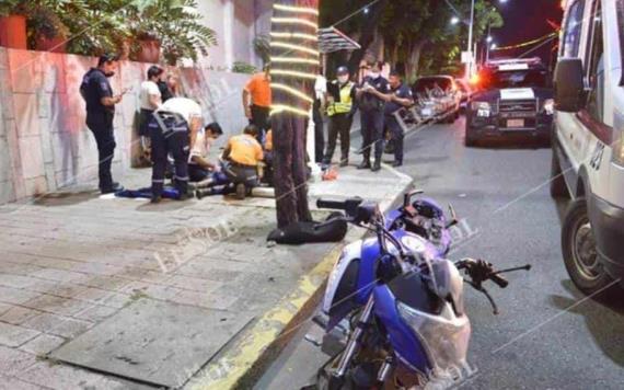 Derrapó en su "caballo de acero"