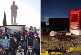 Vandalizan estatua de López Obrador