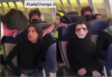 Mujer se niega a usar cubrebocas en avión y se pone máscara de mono