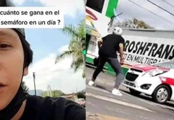 Tiktoker revela cuánto gana dominando un balón en un semáforo