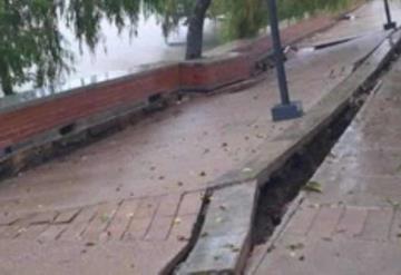 Lluvias del frente frío 28 causan daños en Malecón de la Villa Tepetitán Macuspana