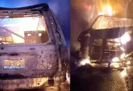 Camioneta queda calcinada tras fuerte accidente en la carretera Jonuta-Zapatero
