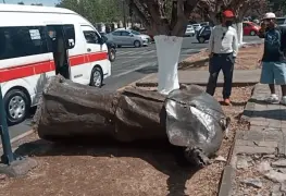 Derriban estatua de Fray Antonio de San Miguel en Morelia