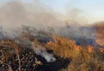 Controlan fuerte incendio en pastizales del bordo de Xochiaca, Edomex