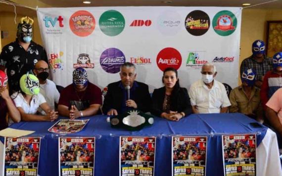 Presentarán extraordinaria función de lucha libre con talento local e internacional en el Parque de Atasta