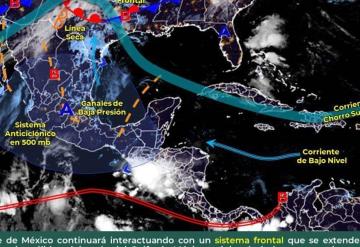 Ingreso de aire cálido y húmedo procedente del Mar Caribe, originará chubascos el oriente de la Península de Yucatán