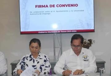 Gobierno de Teapa y Universidad Autónoma de Chapingo forman convenio de colaboración