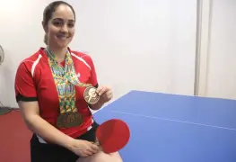 La campeona Centroamericana de tenis de mesa Yadira Silva, se encuentra muy contenta y motivada
