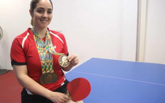 La campeona Centroamericana de tenis de mesa Yadira Silva, se encuentra muy contenta y motivada