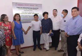José Gerardo representa a las y los niños del plantel educativo a inaugurar