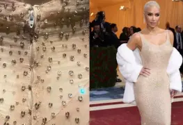 Acusan que vestido de Marilyn Monroe quedó dañado tras usarlo Kim Kardashian