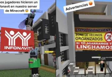 Jugadores de Minecraft construyen zona habitacional de Infonavit 