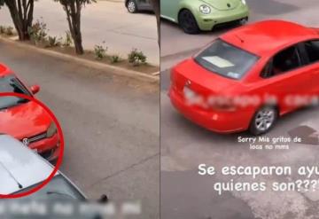 Joven graba el momento exacto en el que chocan su carro y se dan a la fuga