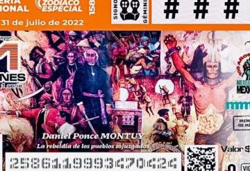 Muralista tabasqueño Montuy, es homenajeado en los Billetes de la Lotería Nacional