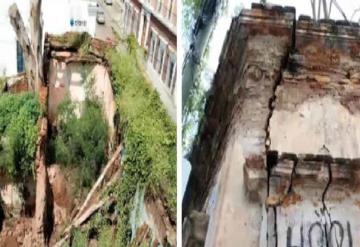 Colapsa edificio histórico de Culiacán por lluvias