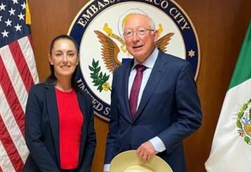 Reunión Ken Salazar y Claudia Sheinbaum fue amigable y productiva