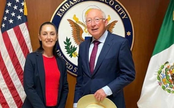 Reunión Ken Salazar y Claudia Sheinbaum fue amigable y productiva