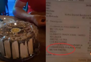 Mesero ofrece a clientes guardar pastel en el refri y restaurante les cobra el servicio