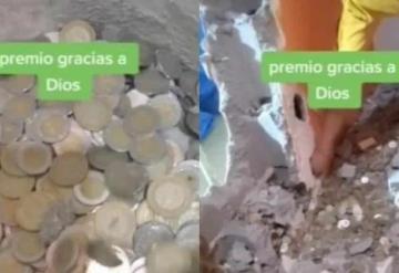 ¡Lograron sacar para el taco! Albañiles hallan dinero mientras trabajaban en una obra