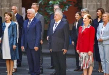 AMLO recibe al presidente de Alemania Frank-Walter Steinmeier en Palacio Nacional