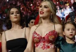 Fernanda Gómez, esposa de Canelo, se robó la atención en Las Vegas