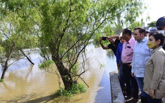 Supervisan malecón "Carlos A. Madrazo" para tomar previsiones ante crecida del Grijalva