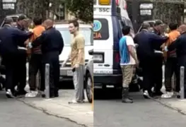 Captan a Alfredo Adame lanzando patadas tras golpiza afuera de su casa