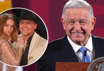 AMLO condiciona concierto de Nodal en el Zócalo, si Belinda está de acuerdo