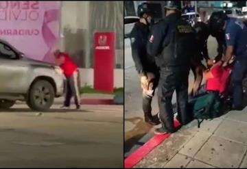 Detienen a El Shocker, lo captan golpeando autos en Tuxtla Gutiérrez, Chiapas