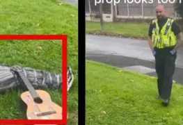 Decoran su casa para Halloween y policía se acerca a investigar escena que parecía real