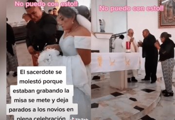 Sacerdote abandona a novios en plena misa porque estaban grabando 