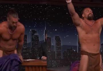 VIDEO: Jason Momoa se quita la ropa en vivo y presume sus mejores pasos de hawaiano